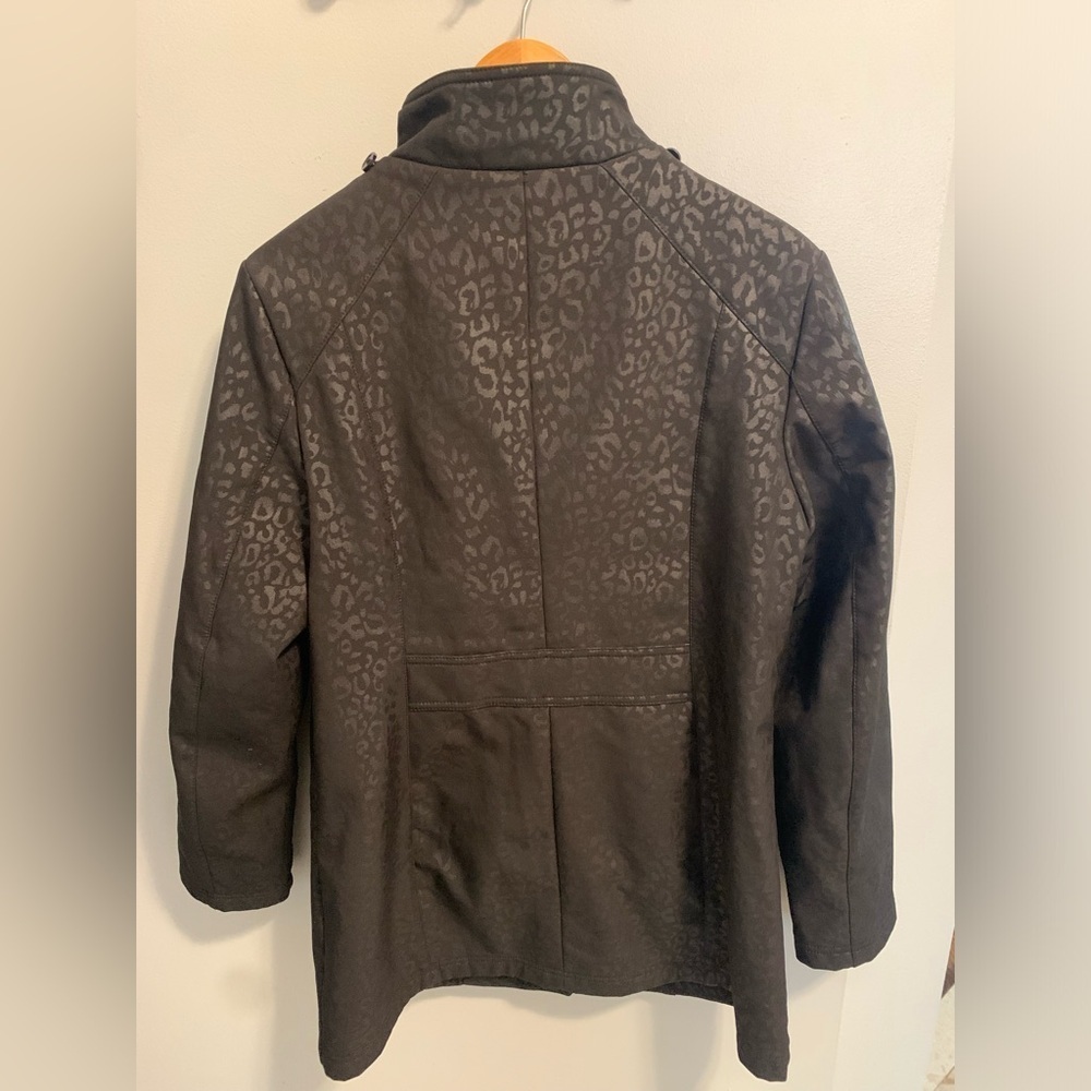 Cleo Black Leopard Print Lightweight Jacket with Pockets, Size M - Picture 5 of 7
